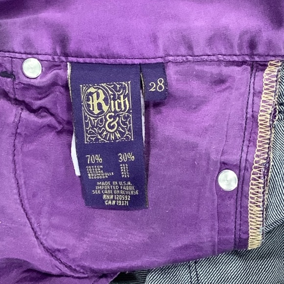 Women’s Rich & Skinny High Rise Straight Jeans in Dark Indigo Hemmed Size 28/27. - Picture 6 of 6